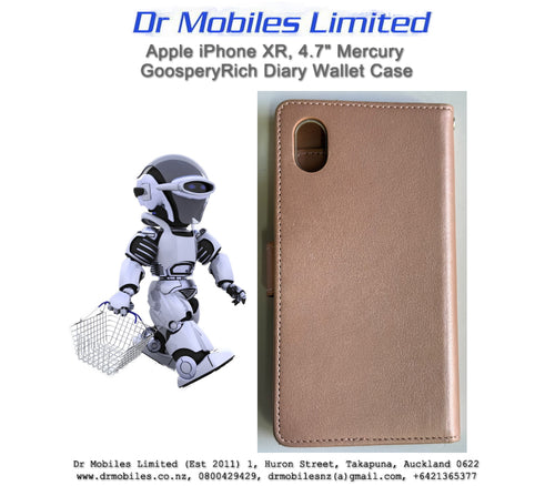 Apple iPhone XR, 4.7" Mercury Goospery Rich Diary Wallet Case