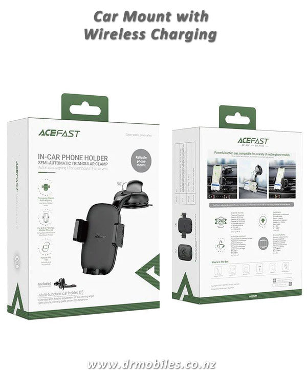 In-Car Wireless Charger with Phone Mount - Acefast D5